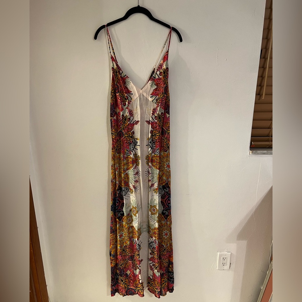 Maxi print cover up dress